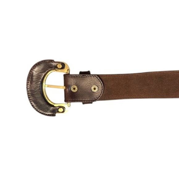 B-Low The Belt Brown Leather Belt Gold Buckle Size L 33–37” Plus Added Holes main image 9